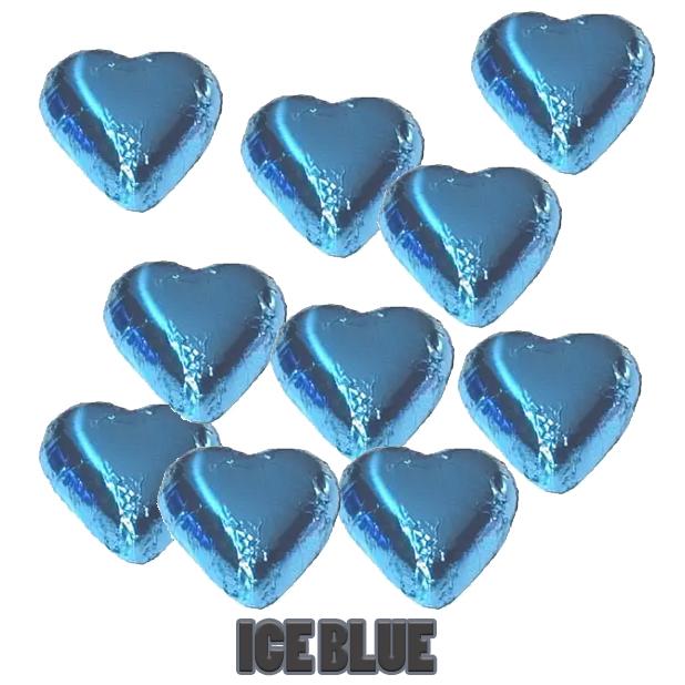 Chocolate Hearts ICE BLUE 1kg bulk