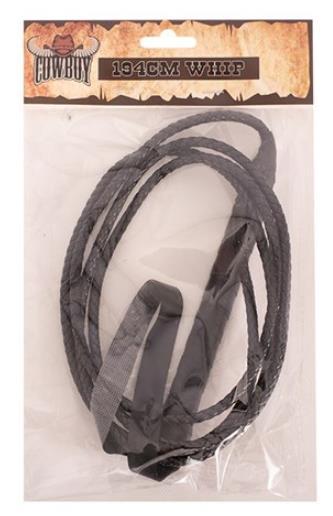 Whip Black 194cm Long Costume Toy
