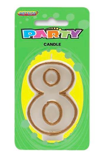 Candle Number 8 Gold - Discontinued Line Last Chance To Buy