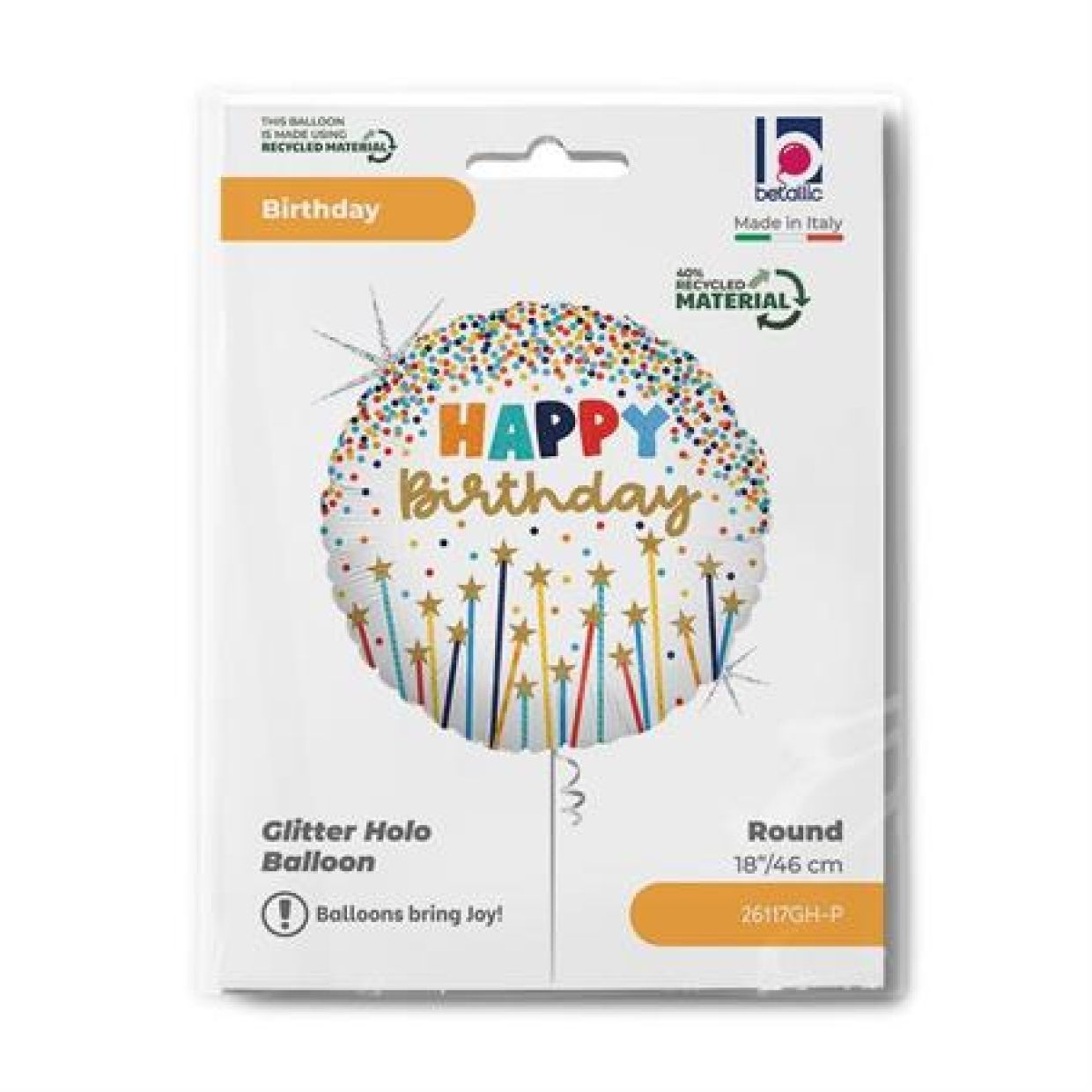 Balloon Foil 45cm Happy Birthday Star Candles
