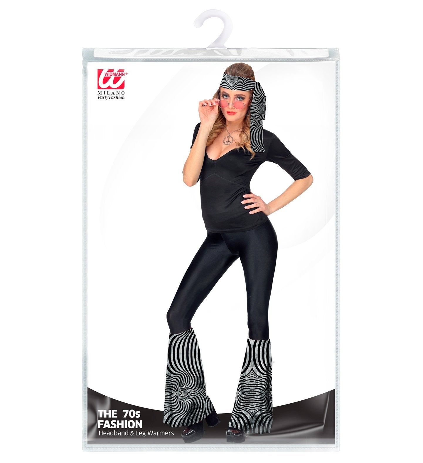 Costume Adult 1970s Disco Silver Waves Headband and Leg Warmers