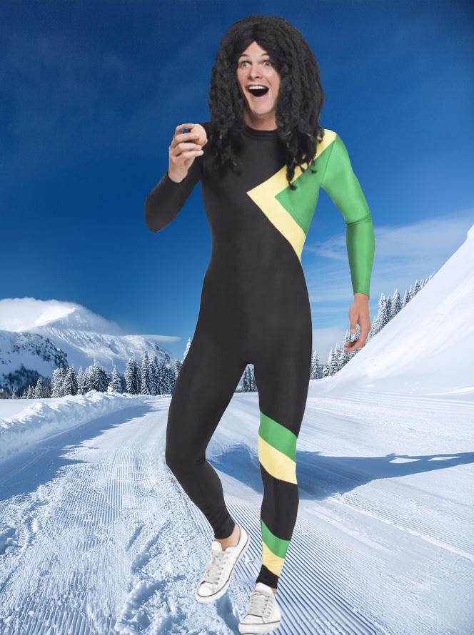 Costume Adult Jamaican Hero Stretchy Suit