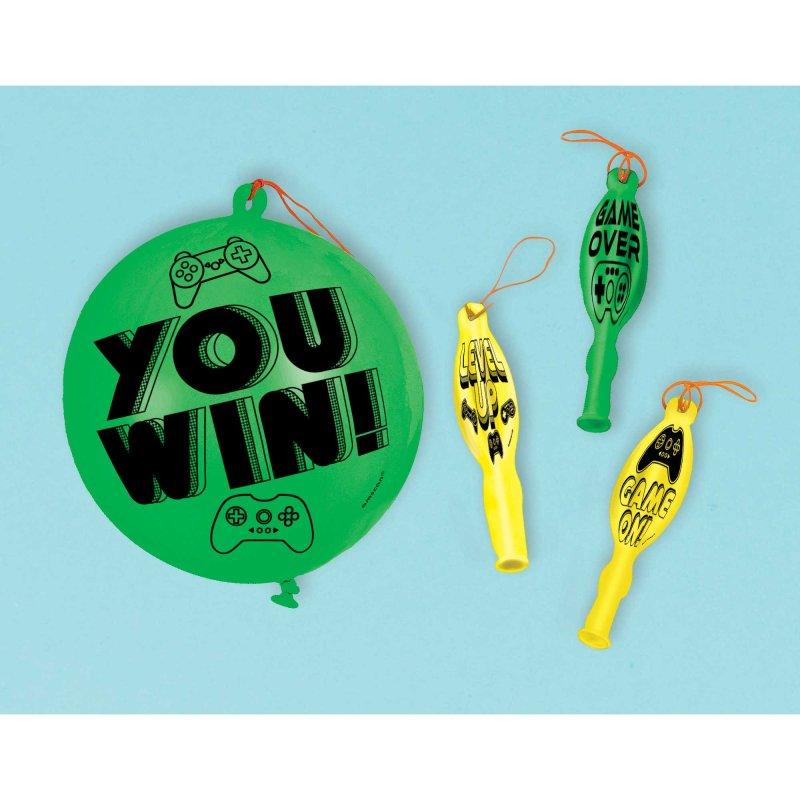 Level Up Game On Latex Punch Balloons Pk/4