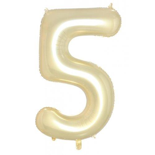 Balloon Foil Megaloon Number 5 Luxe White Gold 86cm