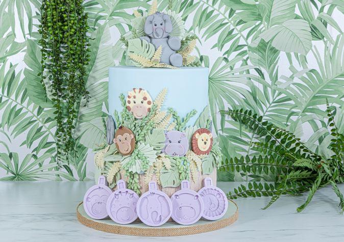 Mould Safari Animal Faces Full Set 5 Karen Favies- Last Chance