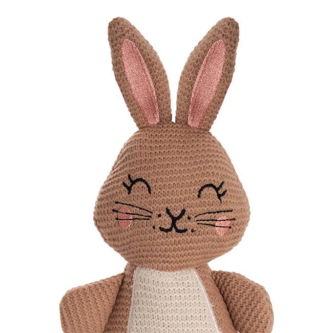 Baby Soft Toy Gift Rosie Knitted Bunny Rabbit Plush Brown 29cm High