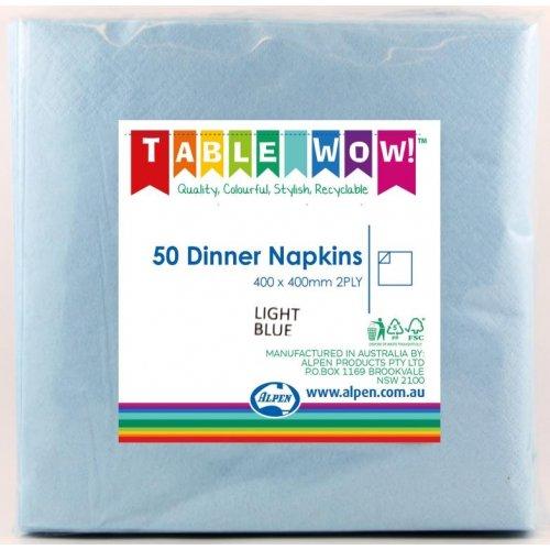 Napkins Dinner 2ply Light Baby Blue Pk/50