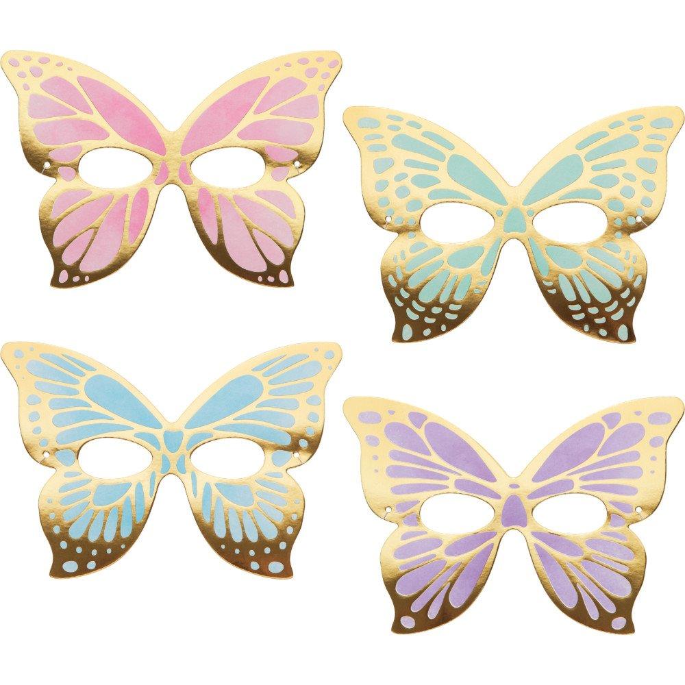 Butterfly Shimmer Paper Masks Foil Detail Pk/8
