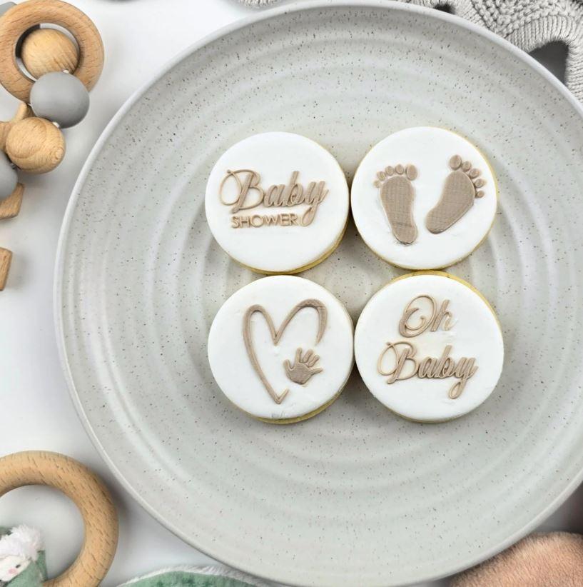Baby Shower Mini Cookie/Biscuit Debosser Cutter