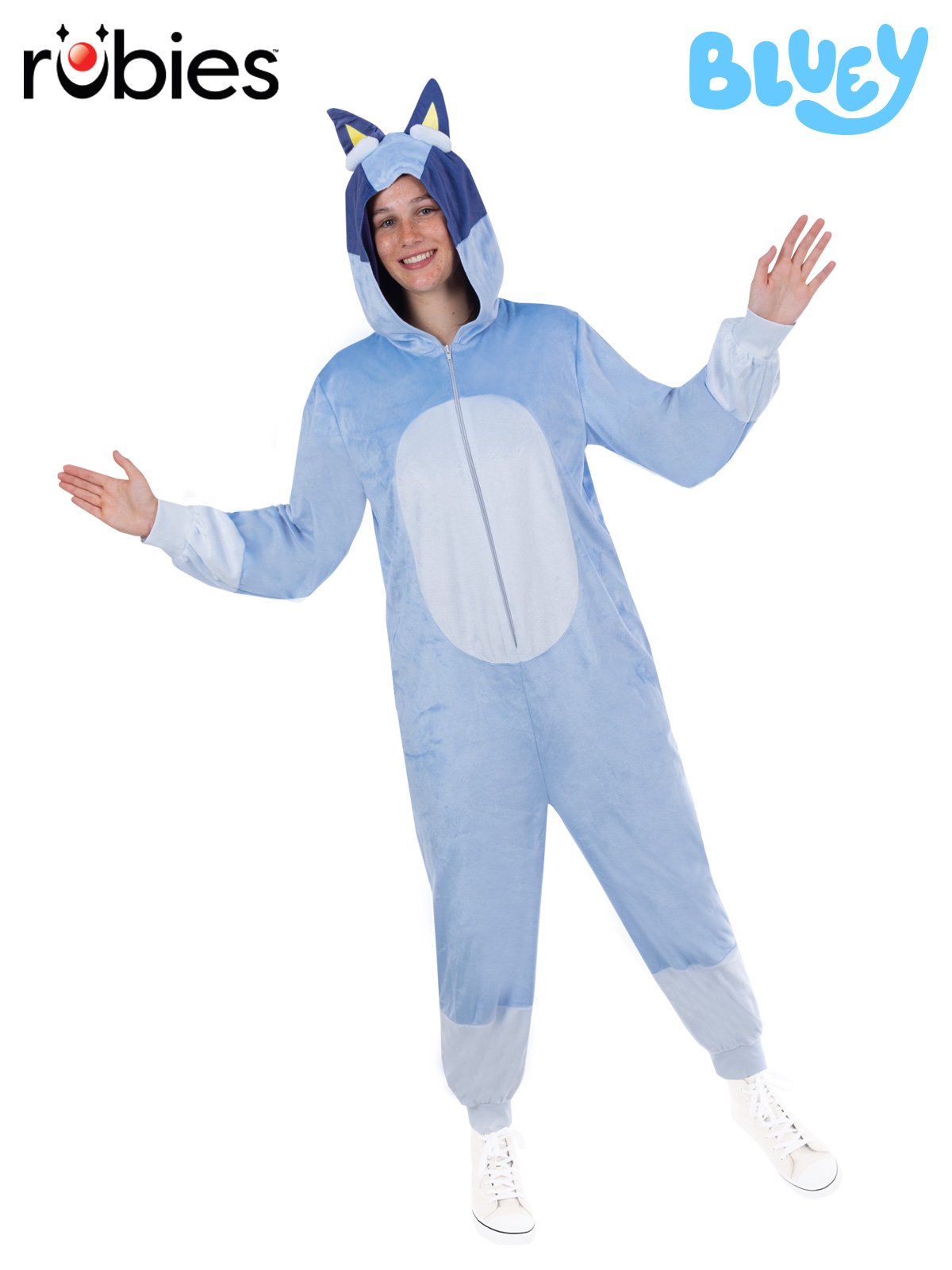 Costume Adult Bluey Dog Onesie Large