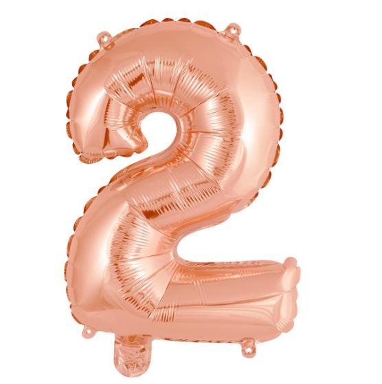 Balloon Foil Number 2 Rose Gold 40cm