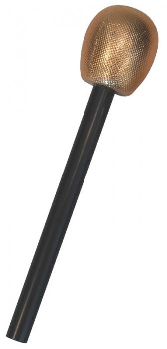 Microphone Gold Metallic Rockstar 27cm 1970/80/90 Music Costume Accessory