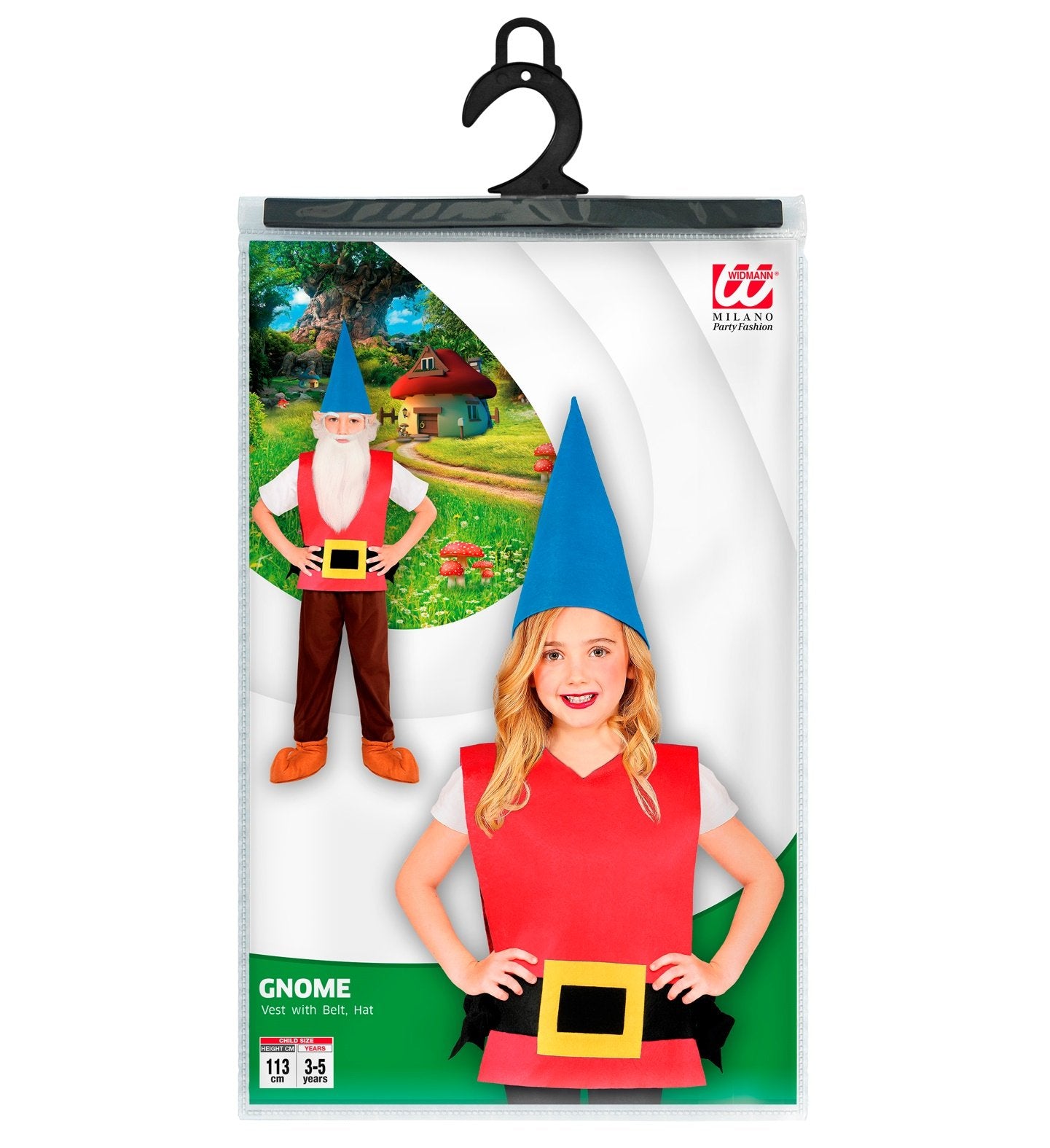 Costume Child Small Gnome/Dwarf/Leprechaun Vest With Belt & Hat 3-5 Years