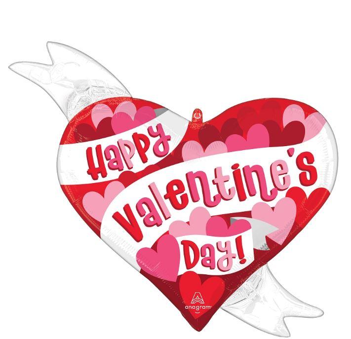 Balloons Foil Shape Happy Valentines Day Playful Hearts 71cm x 66cm