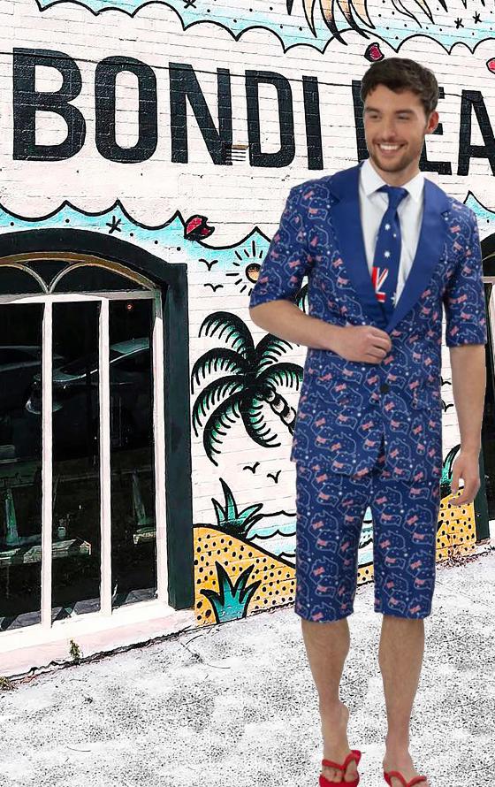 Costume Adult Shorts Suit Australian Flag