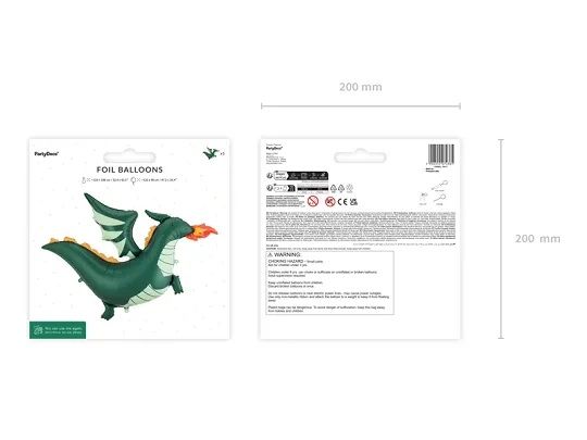 Balloon Foil Shape Green Fire Dragon 120cm x 90cm