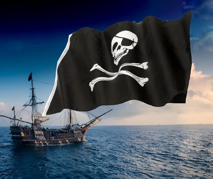 Pirate Flag Black Skull & Crossbones 152x90cm