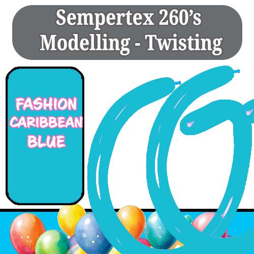 Balloon Modelling 260 Fashion Caribbean Blue Sempertex Pk 50