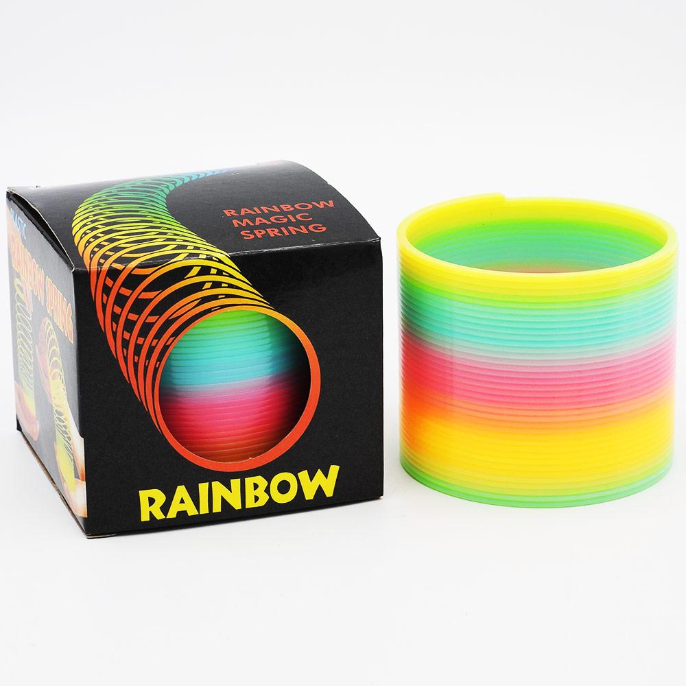 Novelty Toy Neon Rainbow Spring Plastic 7.6cm in a Box Each