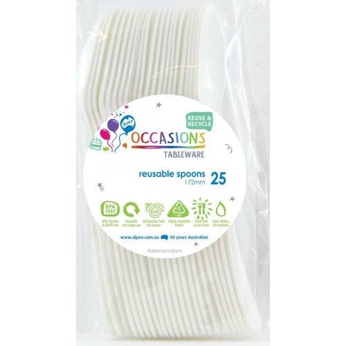 Spoons Frosty White Plastic Pk 20