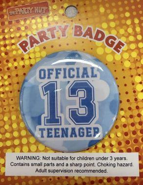 Badge Official Teenager Blue 6cm