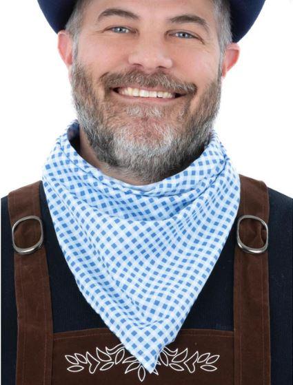 Scarf/Necktie/Bandana Bavarian German Oktoberfest Blue & White Check