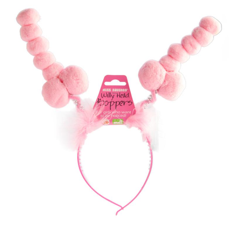 Hens Party Willy/Penis Headband Bopper Pink
