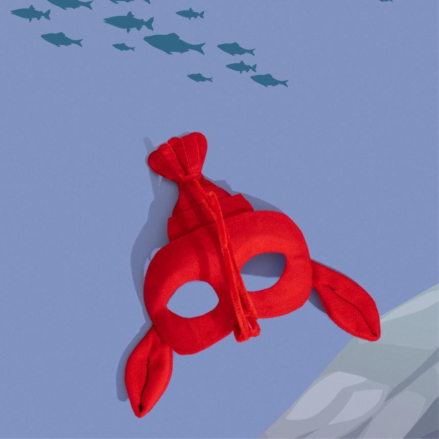 Animal Costume Mask Deluxe Lobster Red Under The Sea