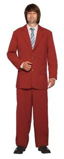 Costume Adult Anchor News Suit Burgundy 1970s Medium