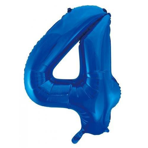 Balloon Foil Megaloon Number 4 Blue 86cm
