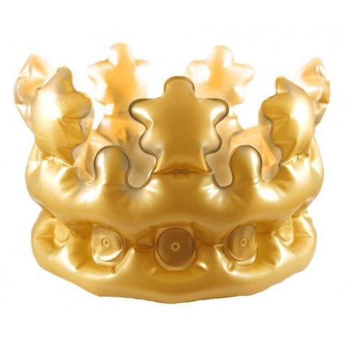 Inflatable Golden King/Queen/Prince/Princess Crown 33cm Novelty Joke Prop