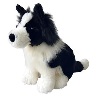 Soft Toy Plush Dog Border Collie Black & White Australian 22cm