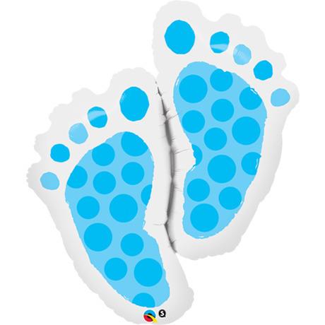 Balloon Foil Shape Baby Feet Blue 88cm discontinued line