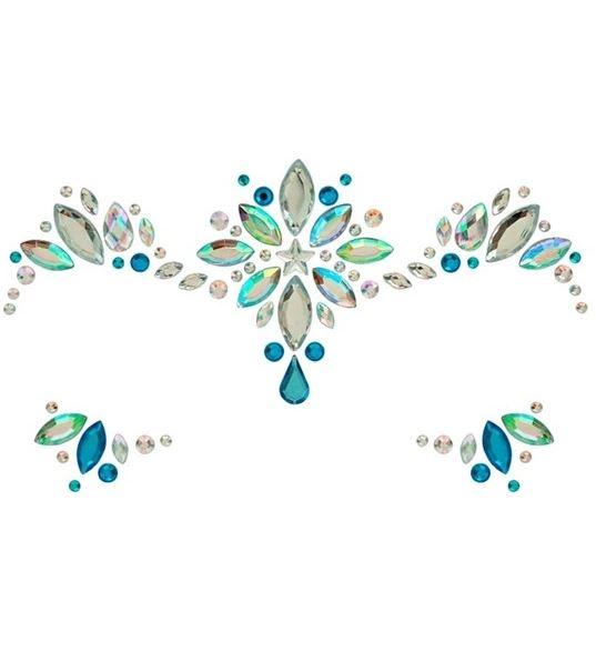 Face Jewels Blue & Diamonds Ice Princess/Fairy/Queen Adhesive Costume