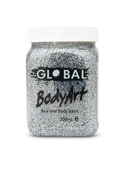 Face Paint Silver Glitter 200ml Pot