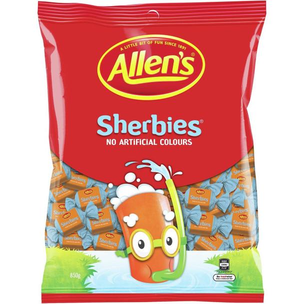 Confectionary Lollies Allens Sherbies 850g Bulk Wrapped