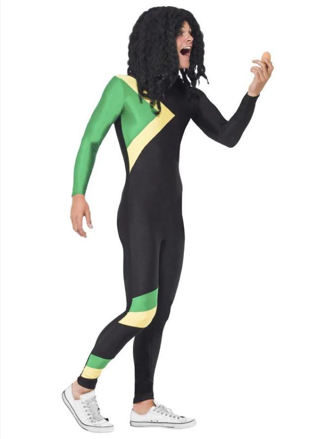 Costume Adult Jamaican Hero Stretchy Suit