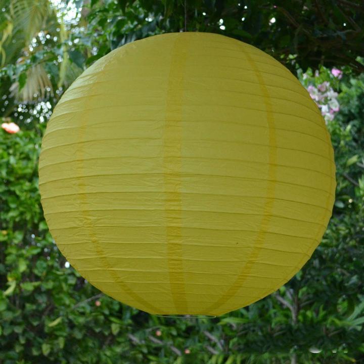 Lantern 35cm Golden Yellow Round Paper - Discontinued Line Last Chance
