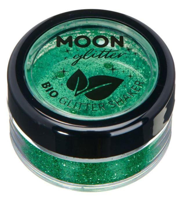 Glitter Shaker Green Biodegradable Glitter Moon Cosmetics