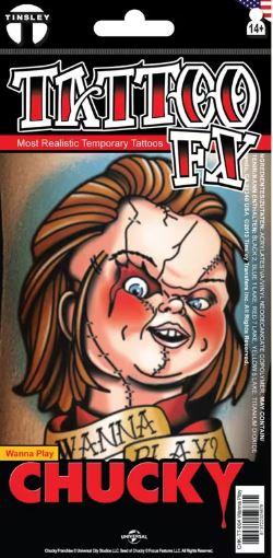 Temporary Tattoo Fx Chucky Wanna Play Halloween