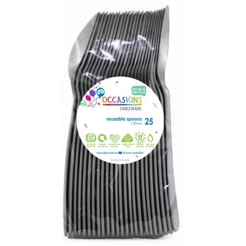 Spoons Silver Plastic Pk/20