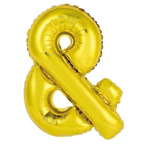 Balloon Foil Symbol & (means AND) Gold 86cm