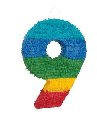 Pinata Number 9 Shaped Rainbow Party Game