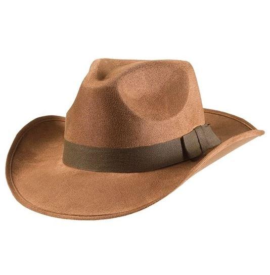 Hat Indiana Brown Suede Look Adventurer Costume