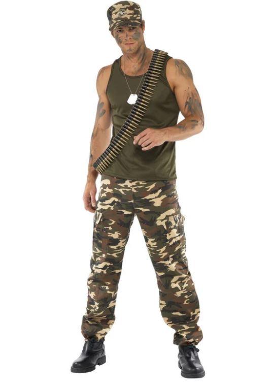 Costume Adult Male Khaki Camo Deluxe Large - Last Chance Buy