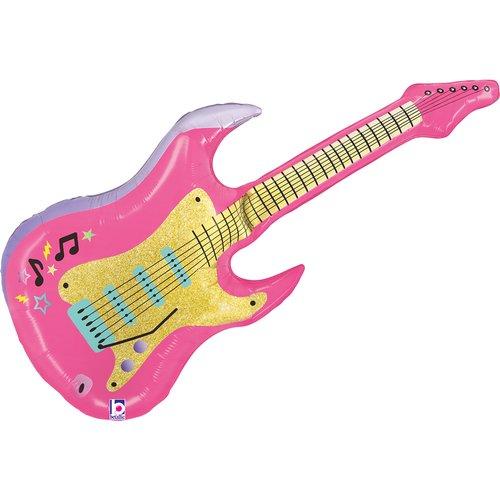 Balloon Foil Shape Pink Guitar 97cm