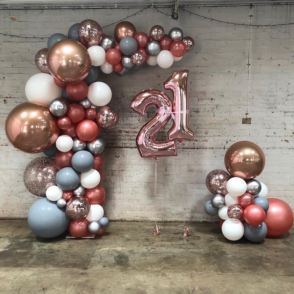 Organic Half Arch Latex Balloons with Sparkle Confetti 2.5m