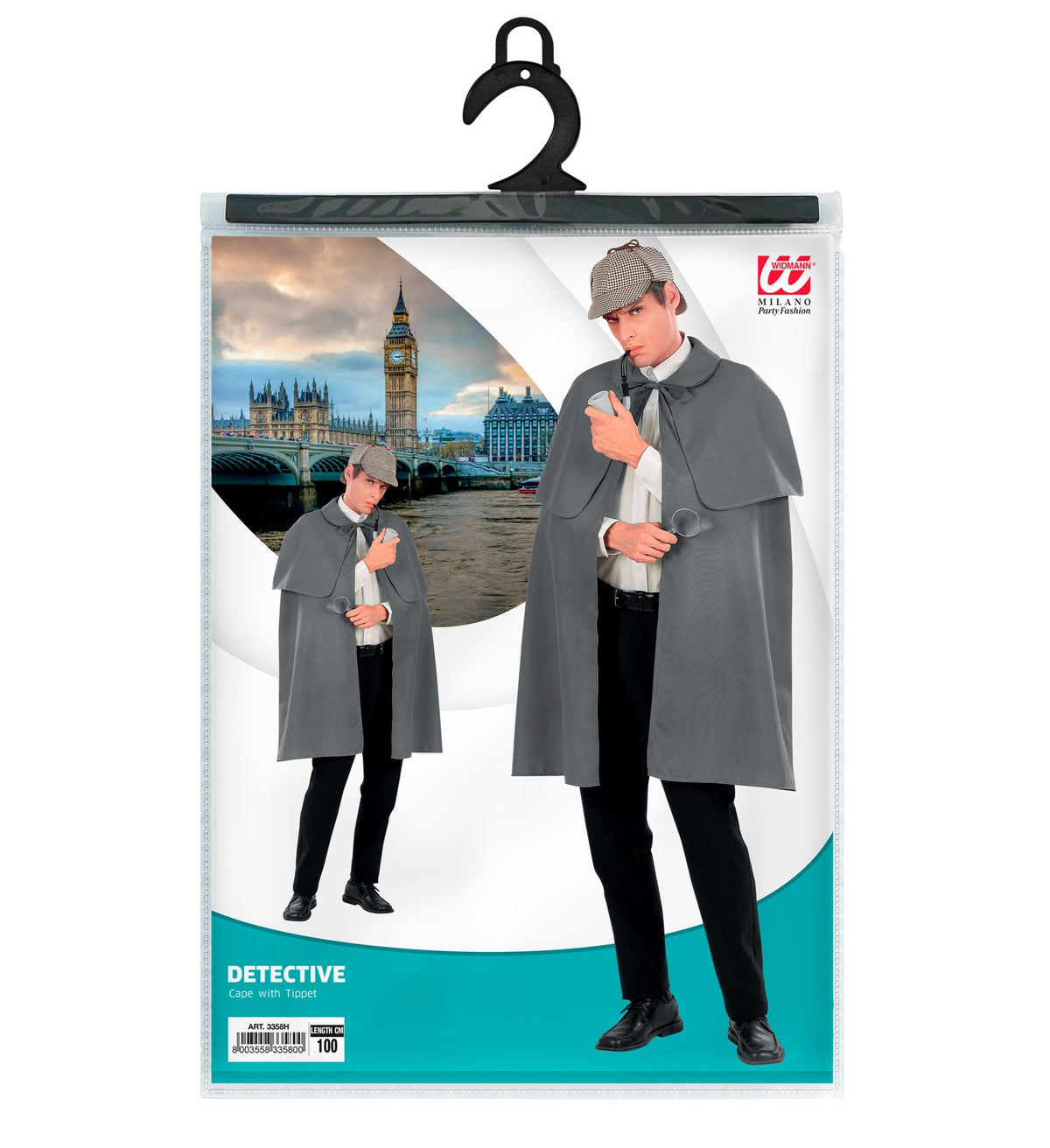 Costume Adult English Detective Cape with Shoulder Tippet
