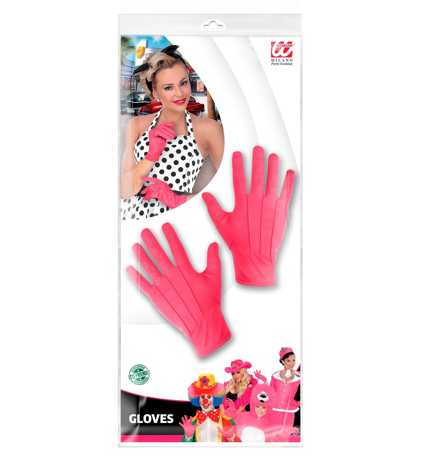 Gloves Short Pink Adult Character Costume Accessory