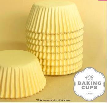 Baking Cupcake Paper Cases Pastel Yellow Pk/100